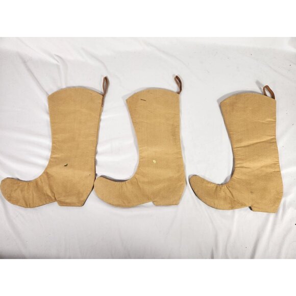 TX Cowboy Boot Christmas Stocking Set of 3   19x 13.5 - Picture 2 of 2